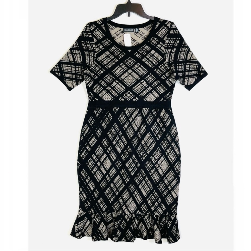 Nina Leonard Women's Plaid Flounce-Hem Dress